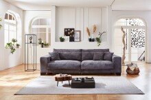 Big-Sofa >Phebe< 7 Kissen, Daune, Bezug dunkelgrau...