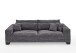 Big-Sofa >Phebe< 7 Kissen, Daune, Bezug dunkelgrau - 286x90x141cm (BxHxT)