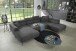 Wohnlandschaft >Silvie< U-Form, elektr. Sitzverstellung, grau - 360x96x239 (BxHxT)