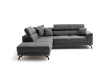 Wohnlandschaft >Silvie< Stauraum, elektr. Sitzverstellung, grau - 266x98x238 (BxHxT)