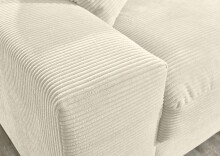 Wohnlandschaft >Siward< Daune, 6 Kissen, Bezug in Cord creme - 285x90x176cm (BxHxT)
