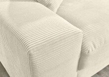 Wohnlandschaft >Siward< Daune, 6 Kissen, Bezug in Cord creme - 285x90x176cm (BxHxT)