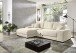 Wohnlandschaft >Siward< Daune, 6 Kissen, Bezug in Cord creme - 285x90x176cm (BxHxT)