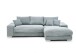 Wohnlandschaft >Siward< Daune, 6 Kissen, Bezug in Cord mint - 285x90x176cm (BxHxT)
