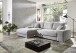 Wohnlandschaft >Siward< Daune, 6 Kissen, Bezug in Cord silbergrau - 285x90x176cm (BxHxT)
