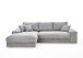Wohnlandschaft >Siward< Daune, 6 Kissen, Bezug in Cord silbergrau - 285x90x176cm (BxHxT)