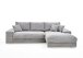 Wohnlandschaft >Siward< Daune, 6 Kissen, Bezug in Cord silbergrau - 285x90x176cm (BxHxT)