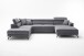 Wohnlandschaft >Silvie< Stauram, Kopfteilverstellung, Bezug grau - 360x96x239 (BxHxT)