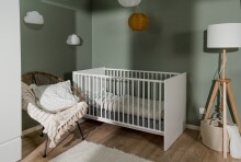 Babybett >Image< 3-fach höhenverstellbare Liegefläche, Weiß - 143,5x83x78cm (BxHxT)