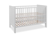 Babybett >Landwood< 3-fach höhenverstellbare Liegefläche, Weiß - 146x84x77cm (BxHxT)