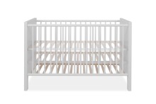 Babybett >Landwood< 3-fach höhenverstellbare Liegefläche, Weiß - 146x84x77cm (BxHxT)