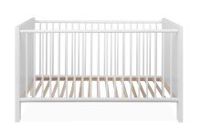 Babybett >Landwood< 3-fach höhenverstellbare Liegefläche, Weiß - 146x84x77cm (BxHxT)