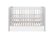 Babybett >Landwood< 3-fach höhenverstellbare Liegefläche, Weiß - 146x84x77cm (BxHxT)