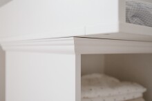 Wickelkommode >Landwood< 2 Türen, Wickelaufsatz, 2 Böden, Weiß - 120x100x77cm (BxHxT)