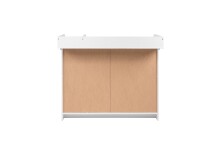 Wickelkommode >Landwood< 2 Türen, Wickelaufsatz, 2 Böden, Weiß - 120x100x77cm (BxHxT)