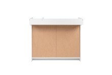 Wickelkommode >Landwood< 2 Türen, Wickelaufsatz, 2 Böden, Weiß - 120x100x77cm (BxHxT)