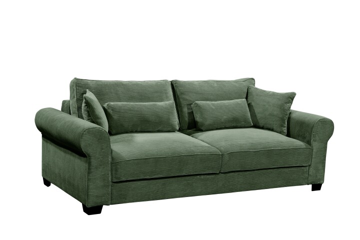 Schlafsofa >ANGELINA LUX.3DL<  Liegefläche 198x165cm, winter moss - 250x95x125 (BxHxT)