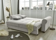 Schlafsofa >ANGELINA LUX.3DL< Liegefläche 198x165cm, dove - 250x95x125 (BxHxT)