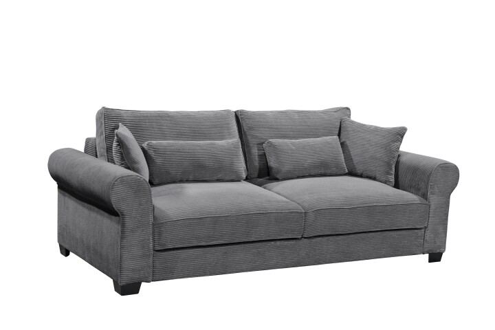 Schlafsofa >ANGELINA LUX.3DL< Liegefläche 198x165cm, ash - 250x95x125 (BxHxT)