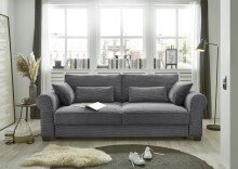 Schlafsofa >ANGELINA LUX.3DL< Liegefläche 198x165cm, ash - 250x95x125 (BxHxT)