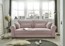 Schlafsofa >ANGELINA LUX.3DL< Liegefläche 198x165cm, flamingo - 250x95x125 (BxHxT)