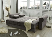 Schlafsofa >ANGELINA LUX.3DL< Liegefläche 198x165cm, mocca - 250x95x125 (BxHxT)