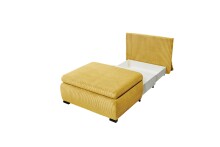 Schlafsofa - Sessel >CHARLIE 1FBK< Liegefläche 100x200cm, Bezug mustard - 103x75x83 (BxHxT)