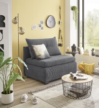 Schlafsofa - Sessel >CHARLIE 1FBK< Liegefläche 100x200cm, ash - 103x75x83 (BxHxT)
