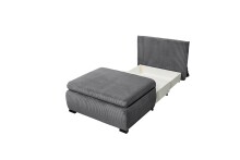 Schlafsofa - Sessel >CHARLIE 1FBK< Liegefläche 100x200cm, ash - 103x75x83 (BxHxT)