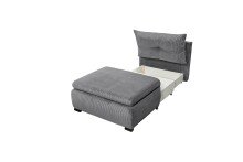 Schlafsofa - Sessel >CHARLIE 1FBK< Liegefläche 100x200cm, ash - 103x75x83 (BxHxT)