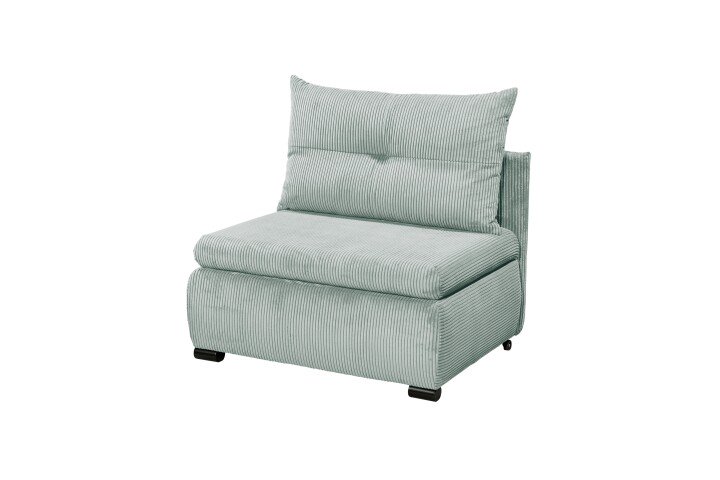 Schlafsofa - Sessel >CHARLIE 1FBK< Liegefläche 100x200cm, Bezug sage - 103x75x83 (BxHxT)
