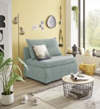 Schlafsofa - Sessel >CHARLIE 1FBK< Liegefläche 100x200cm, Bezug sage - 103x75x83 (BxHxT)