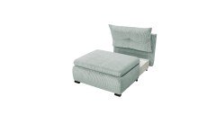 Schlafsofa - Sessel >CHARLIE 1FBK< Liegefläche 100x200cm, Bezug sage - 103x75x83 (BxHxT)