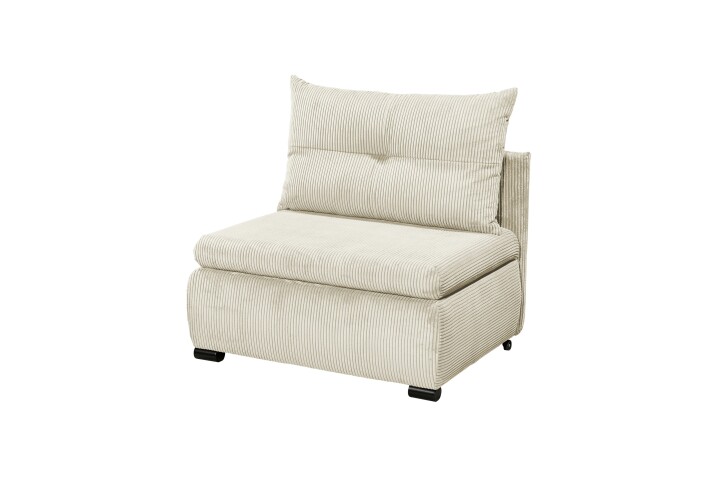 Schlafsofa - Sessel >CHARLIE 1FBK< Liegefläche 100x200cm, cream - 103x75x83 (BxHxT)