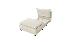 Schlafsofa - Sessel >CHARLIE 1FBK< Liegefläche 100x200cm, cream - 103x75x83 (BxHxT)
