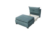 Schlafsofa - Sessel >CHARLIE 1FBK< Liegefläche 100x200cm, azur - 103x75x83 (BxHxT)