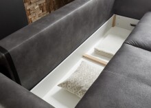 Schlafsofa >DOLAN Lux.3DL< Liegefläche 160x197cm, anthrazit - 245x85x155 (BxHxT)