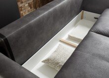 Schlafsofa >DOLAN Lux.3DL< Liegefläche 160x197cm, anthrazit - 245x85x155 (BxHxT)