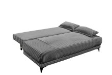 Schlafsofa >SALLY Lux.3DL< Liegefläche 157x202cm, in Cord anthrazit - 211x96x105 (BxHxT)