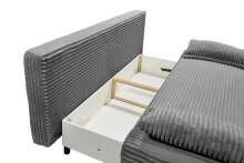 Schlafsofa >SALLY Lux.3DL< Liegefläche 157x202cm, in Cord anthrazit - 211x96x105 (BxHxT)