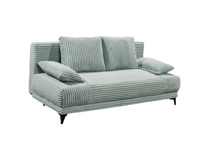 Schlafsofa >SALLY Lux.3DL< Liegefläche 157x202cm, in Cord sage - 211x96x105 (BxHxT)