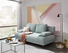 Schlafsofa >SALLY Lux.3DL< Liegefläche 157x202cm, in Cord sage - 211x96x105 (BxHxT)