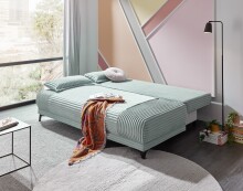 Schlafsofa >SALLY Lux.3DL< Liegefläche 157x202cm, in Cord sage - 211x96x105 (BxHxT)
