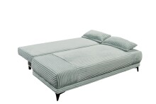 Schlafsofa >SALLY Lux.3DL< Liegefläche 157x202cm, in Cord sage - 211x96x105 (BxHxT)