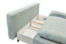 Schlafsofa >SALLY Lux.3DL< Liegefläche 157x202cm, in Cord sage - 211x96x105 (BxHxT)