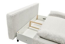 Schlafsofa >SALLY Lux.3DL< Liegefläche 157x202cm, in Cord silver - 211x96x105 (BxHxT)