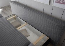 Schlafsofa >SUNNY 2 Lux.3DL Schlafs.< Liegefläche 140x210cm, in Cord anthrazit - 212x76x101 (BxHxT)