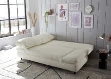 Schlafsofa >SUNNY 2 Lux.3DL Schlafs.< Liegefläche 140x210cm, in Cord Ivory - 212x76x101 (BxHxT)