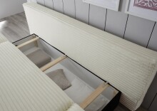 Schlafsofa >SUNNY 2 Lux.3DL Schlafs.< Liegefläche 140x210cm, in Cord Ivory - 212x76x101 (BxHxT)