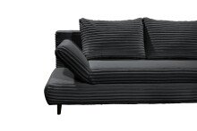 Schlafsofa >SUNNY 2 Lux.3DL Schlafs.< Liegefläche 140x210cm, in Cord black - 212x76x101 (BxHxT)